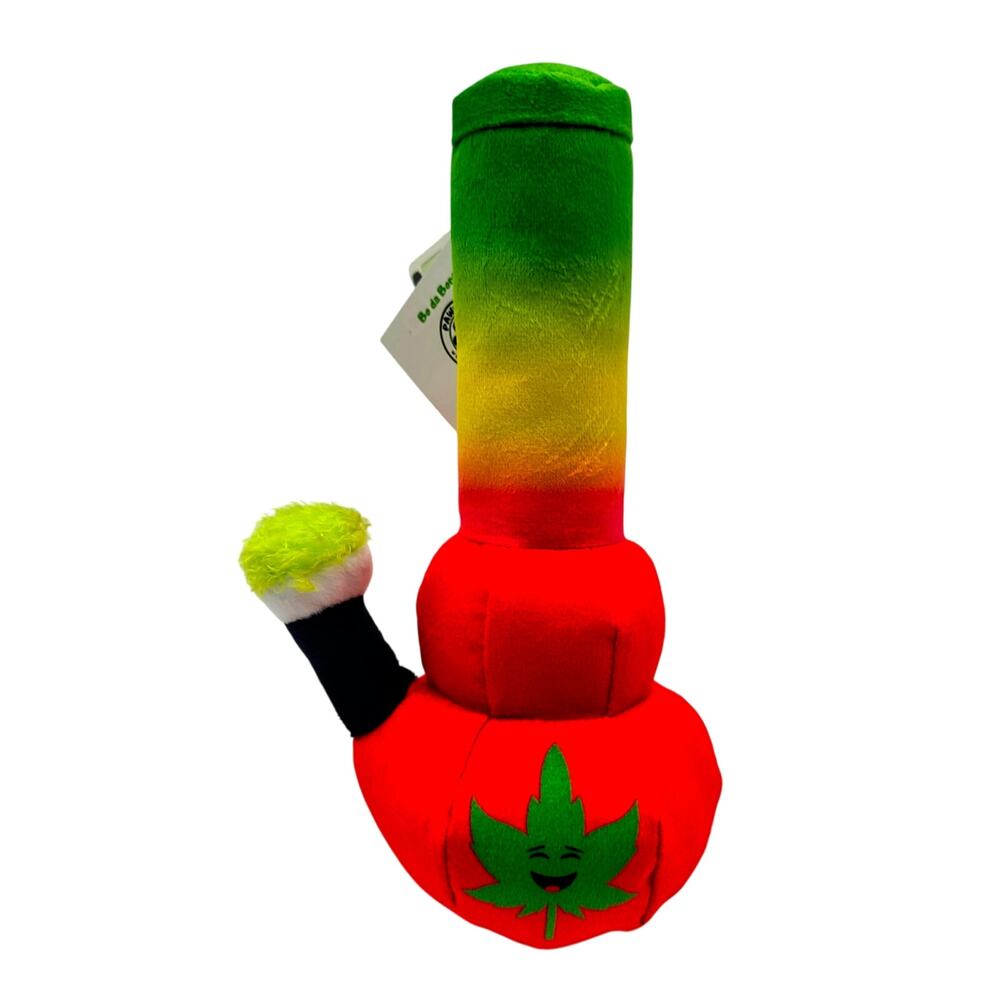 9" Leaf‑Theme Plush Dog Toy – Bong‑Inspired Squeaky Novelty